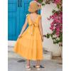 imageGRACE KARIN Girls Tie Back Party Dress Ruffle Sleeve Smoke Tiered Special Occasions Summer Maxi Dresses Size 512Apricot