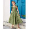 imageGRACE KARIN Girls Tie Back Party Dress Ruffle Sleeve Smoke Tiered Special Occasions Summer Maxi Dresses Size 512Army Green