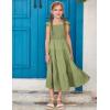 imageGRACE KARIN Girls Tie Back Party Dress Ruffle Sleeve Smoke Tiered Special Occasions Summer Maxi Dresses Size 512Army Green