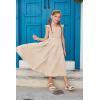 imageGRACE KARIN Girls Tie Back Party Dress Ruffle Sleeve Smoke Tiered Special Occasions Summer Maxi Dresses Size 512Cream