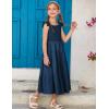 imageGRACE KARIN Girls Tie Back Party Dress Ruffle Sleeve Smoke Tiered Special Occasions Summer Maxi Dresses Size 512Deep Blue