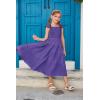 imageGRACE KARIN Girls Tie Back Party Dress Ruffle Sleeve Smoke Tiered Special Occasions Summer Maxi Dresses Size 512Deep Purple