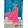 imageGRACE KARIN Girls Tie Back Party Dress Ruffle Sleeve Smoke Tiered Special Occasions Summer Maxi Dresses Size 512Hot Pink