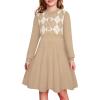 imageGRACE KARIN Girl Long Sleeve Sweater Dress Knit Casual Fall Winter Dresses for Girls 512 Button FrontBrown