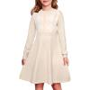 imageGRACE KARIN Girl Long Sleeve Sweater Dress Knit Casual Fall Winter Dresses for Girls 512 Button FrontCream