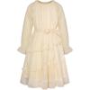 imageGRACE KARIN Girls Long Sleeve Dress Kid Fall Formal Party Ruffle Holiday Midi Flowy Dress with Belt Size 512 YearsBeige