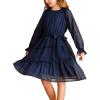 imageGRACE KARIN Girls Long Sleeve Dress Kid Fall Formal Party Ruffle Holiday Midi Flowy Dress with Belt Size 512 YearsNavy Blue