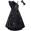 imageGRACE KARIN Girls One Shoulder Sequin Dress High Low Party Dress for 514YBlack