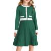 imageGRACE KARIN Girls Sweater Fall Dress Long Sleeve Knit A Line Contrast Casual Winter Dresses 614YGreen