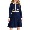 imageGRACE KARIN Girls Sweater Fall Dress Long Sleeve Knit A Line Contrast Casual Winter Dresses 614YNavy Blue