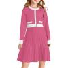 imageGRACE KARIN Girls Sweater Fall Dress Long Sleeve Knit A Line Contrast Casual Winter Dresses 614YRose Pink