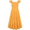 imageGRACE KARIN Girls Tie Back Party Dress Ruffle Sleeve Smoke Tiered Special Occasions Summer Maxi Dresses Size 512Apricot