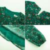 imageGRACE KARIN Girls Fall Dress Long Sleeve Floral Holiday Party Dresses for Girl 512YGreen