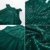imageGRACE KARIN Girls Halter Neck Sequin Dress 614Y Kids Fancy Formal Party Prom Sparkly Pageant Birthday Graduation DressesDark Green
