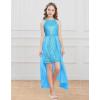 imageGRACE KARIN Girls Halter Neck Sequin Dress 614Y Kids Fancy Formal Party Prom Sparkly Pageant Birthday Graduation DressesSky Blue