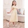 imageGRACE KARIN Girls Off Shoulder Dress Sleeveless Ruffle Spaghetti Straps Smocked ALine Chiffon Dress 514YGold