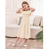 imageGRACE KARIN Girls Off Shoulder Dress Sleeveless Ruffle Spaghetti Straps Smocked ALine Chiffon Dress 514YGold