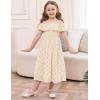 imageGRACE KARIN Girls Off Shoulder Dress Sleeveless Ruffle Spaghetti Straps Smocked ALine Chiffon Dress 514YGold