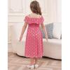 imageGRACE KARIN Girls Off Shoulder Dress Sleeveless Ruffle Spaghetti Straps Smocked ALine Chiffon Dress 514YHot Pink