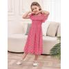 imageGRACE KARIN Girls Off Shoulder Dress Sleeveless Ruffle Spaghetti Straps Smocked ALine Chiffon Dress 514YHot Pink