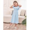 imageGRACE KARIN Girls Off Shoulder Dress Sleeveless Ruffle Spaghetti Straps Smocked ALine Chiffon Dress 514YLight Blue