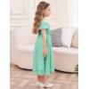 imageGRACE KARIN Girls Off Shoulder Dress Sleeveless Ruffle Spaghetti Straps Smocked ALine Chiffon Dress 514YLight Green