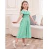 imageGRACE KARIN Girls Off Shoulder Dress Sleeveless Ruffle Spaghetti Straps Smocked ALine Chiffon Dress 514YLight Green