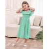 imageGRACE KARIN Girls Off Shoulder Dress Sleeveless Ruffle Spaghetti Straps Smocked ALine Chiffon Dress 514YLight Green