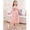 imageGRACE KARIN Girls Off Shoulder Dress Sleeveless Ruffle Spaghetti Straps Smocked ALine Chiffon Dress 514YLight Pink