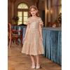 imageGRACE KARIN Girls Sequin Dress Short Sleeve Sparkle Birthday Party Prom Dress with Hair Bow 512YRose Gold