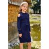 imageGRACE KARIN Girls Sweater Dress Fall Winter Long Sleeve Knit Party Formal Dress Size 614YNavy Blue