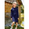 imageGRACE KARIN Girls Sweater Dress Fall Winter Long Sleeve Knit Party Formal Dress Size 614YNavy Blue