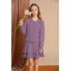 imageGRACE KARIN Girls Sweater Skirt Set Fall Winter Dress Kids Fashion Outfits Size 512Purple