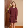 imageGRACE KARIN Girls Sweater Skirt Set Fall Winter Dress Kids Fashion Outfits Size 512Wine Red