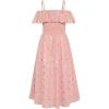 imageGRACE KARIN Girls Off Shoulder Dress Sleeveless Ruffle Spaghetti Straps Smocked ALine Chiffon Dress 514YLight Pink