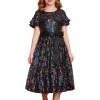 imageGRACE KARIN Girls Sequin Dress Short Sleeve Sparkle Birthday Party Prom Dress with Hair Bow 512YBlack Gold