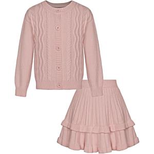 imageGRACE KARIN Girls Sweater Skirt Set Fall Winter Dress Kids Fashion Outfits Size 512Pink