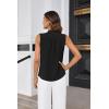 imageGRACE KARIN Womens Stand Collar Tie Neck Tank Tops Sleeveless Work Bow Top ShirtsBlack