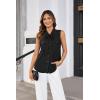 imageGRACE KARIN Womens Stand Collar Tie Neck Tank Tops Sleeveless Work Bow Top ShirtsBlack