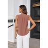 imageGRACE KARIN Womens Stand Collar Tie Neck Tank Tops Sleeveless Work Bow Top ShirtsDark Pink