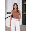 imageGRACE KARIN Womens Stand Collar Tie Neck Tank Tops Sleeveless Work Bow Top ShirtsDark Pink