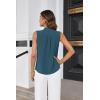imageGRACE KARIN Womens Stand Collar Tie Neck Tank Tops Sleeveless Work Bow Top ShirtsGray Blue