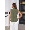 imageGRACE KARIN Womens Stand Collar Tie Neck Tank Tops Sleeveless Work Bow Top ShirtsLight Gray Green