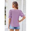 imageGRACE KARIN Womens Summer Top Casual Crewneck Short Puff Sleeve Crochet Lace Embroidered Blouses ShirtsLight Purple