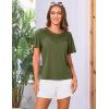 imageGRACE KARIN Womens Summer Tops Ruffle Sleeve 2025 Trendy Lace Floral Crew Neck Ribbed T Shirts Dressy Casual BlousesArmy Green