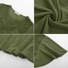 imageGRACE KARIN Womens Summer Tops Ruffle Sleeve 2025 Trendy Lace Floral Crew Neck Ribbed T Shirts Dressy Casual BlousesArmy Green