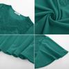 imageGRACE KARIN Womens Summer Tops Ruffle Sleeve 2025 Trendy Lace Floral Crew Neck Ribbed T Shirts Dressy Casual BlousesBlue Green