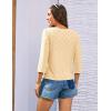 imageGRACE KARIN 34 Length Sleeve Womens Tops Tie Front Dressy Casual Shirts 2025 Summer Hollow Out Eyelet BlousesLight Yellow