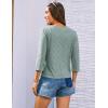 imageGRACE KARIN 34 Length Sleeve Womens Tops Tie Front Dressy Casual Shirts 2025 Summer Hollow Out Eyelet BlousesSage