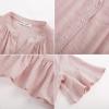 imageGRACE KARIN Womens 2025 Summer Tops Casual Ruffle Short Sleeve V Neck Button Down Loose Fit Babydoll Tops ShirtPink